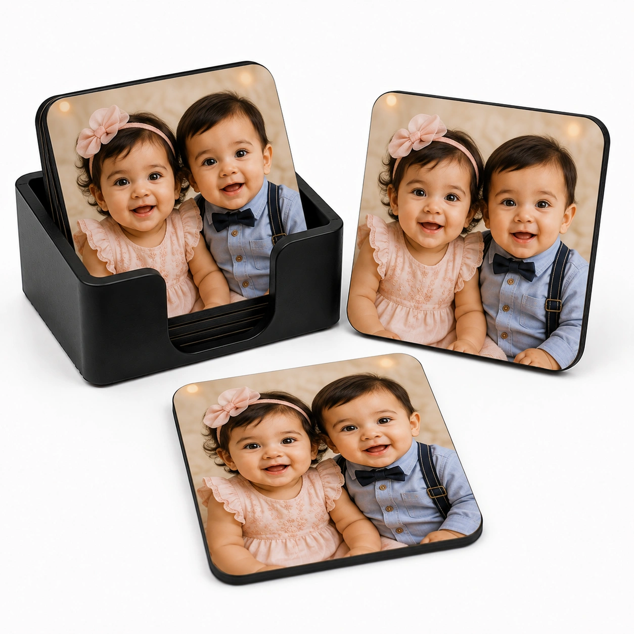 Cute Babys Photo Coaster